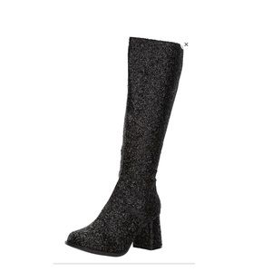 Lightly worn Black glitter gogo disco boots